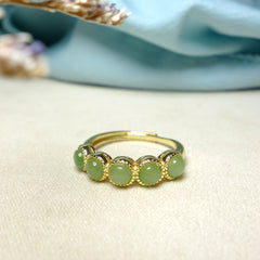 Elegant Green Gemstone Ring for Men Women Couple with Natural Energy Protection