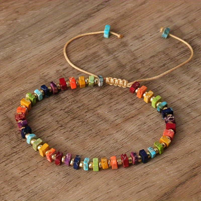 Emperor Stone Square Woven Bracelet - Vibrant Energy & Versatile Style