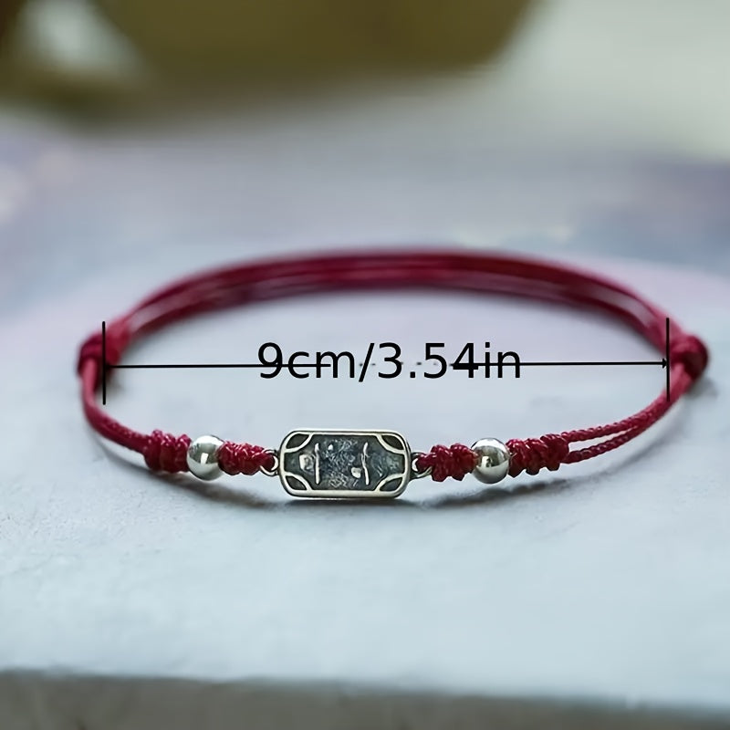 Handwoven Adjustable Braided Cord Bracelet: Retro Unisex Jewelry for Energy Balance & Protection