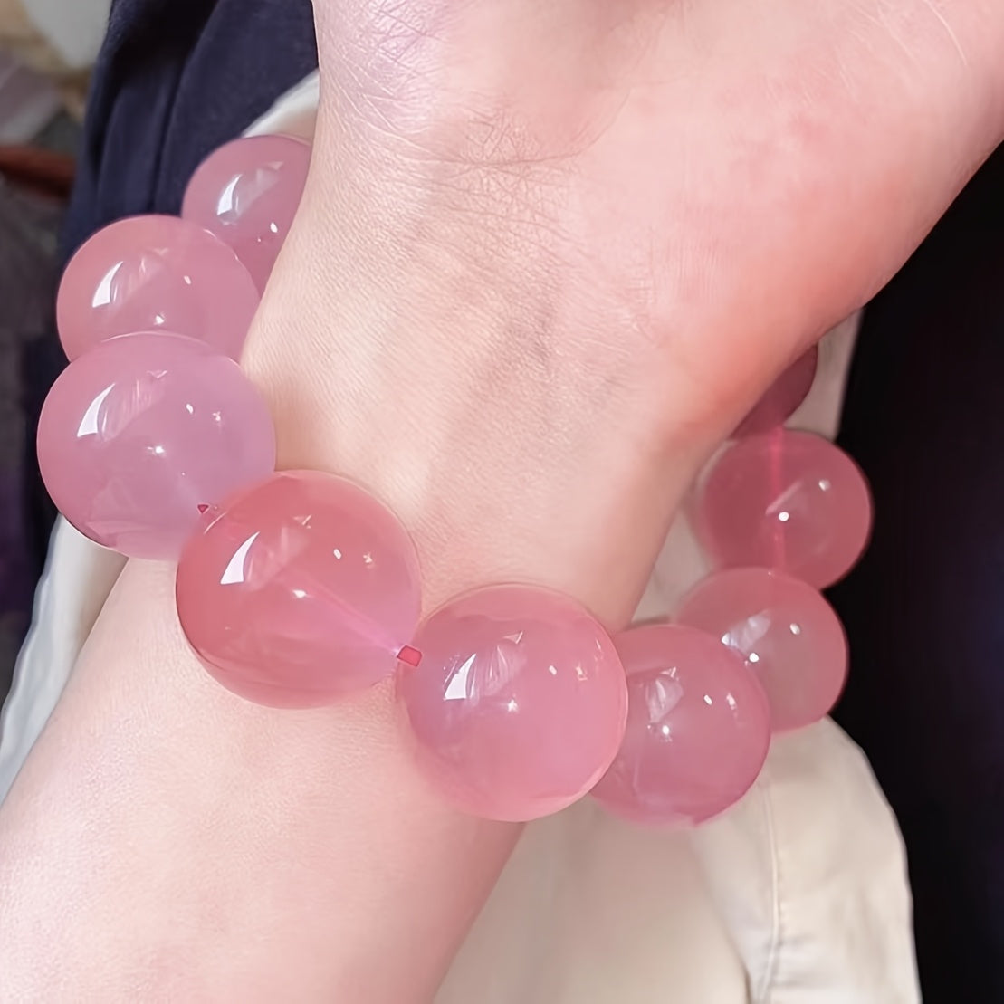 Women's Elegant Crystal Bracelet - Large Beads for Spiritual Harmony & Everyday Elegance
