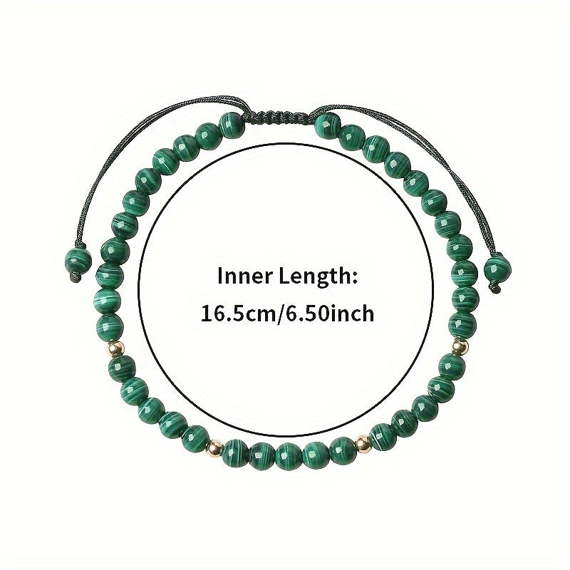 Natural Malachite Beads Braided Bracelet - Energy Balance & Lucky Hand Jewelry