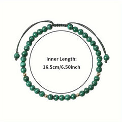Natural Malachite Beads Braided Bracelet - Energy Balance & Lucky Hand Jewelry