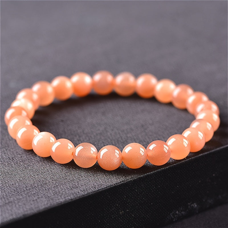 Orange Moonstone Crystal Bracelet - Elegant Minimalist Energy for Men Women