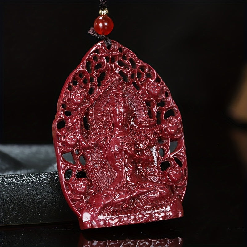 Protective Cinnabar Pendant for Grounding, Spiritual Strength & Good Fortune