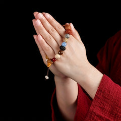 Multicolor Bodhi & Natural Gemstone  Energy Bracelet – Enlightenment, Harmony & Spiritual Abundance