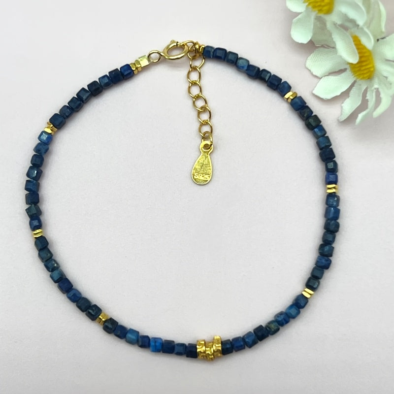 Elegant Bohemian Lapis Lazuli Bracelet - Spiritual Harmony & Prosperity Energy Boost