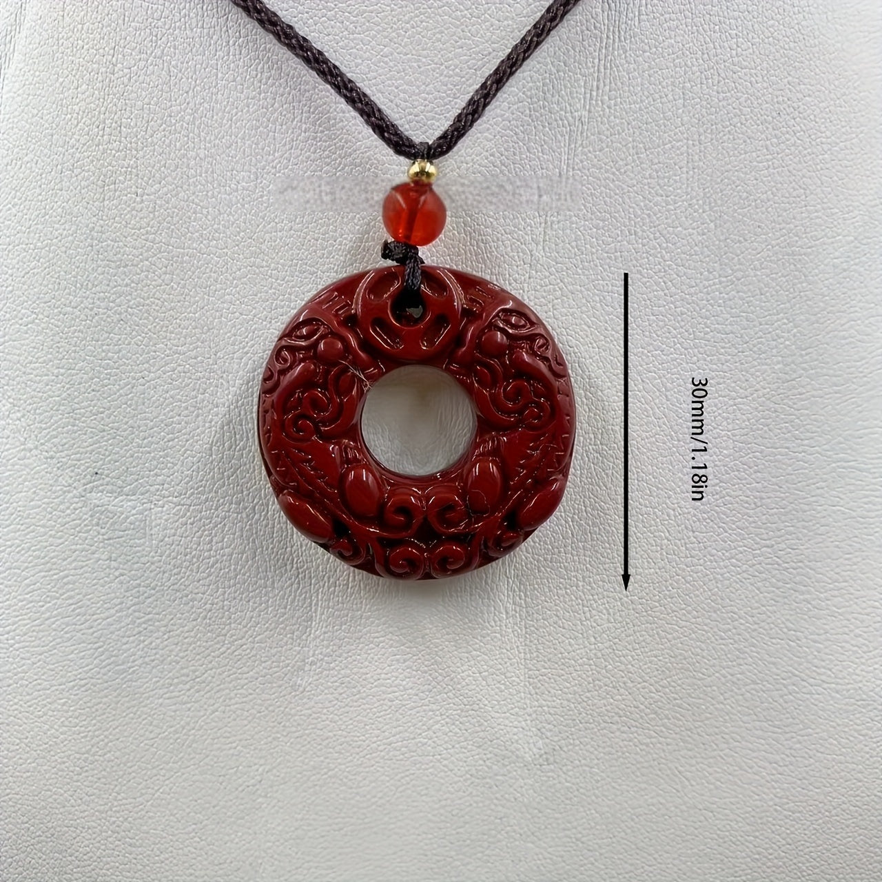 Natural Cinnabar Pixiu Pendant Necklace: Wealth & Protection Amulet for Spiritual Energy