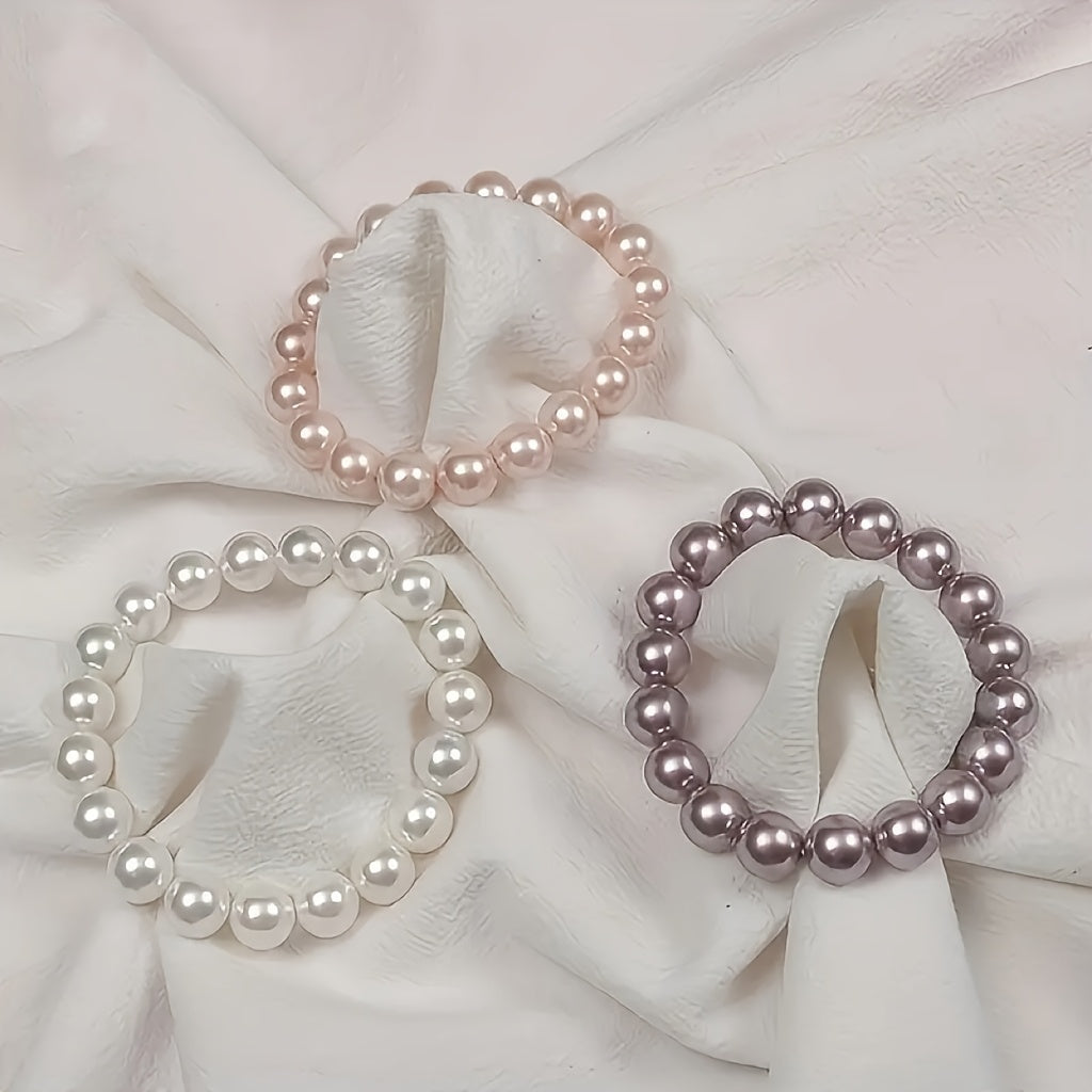 Elegant Freshwater Saltwater Pearl Bracelet Set — Pink, Purple & White Pearls for Harmony, Love & Spiritual Wellness