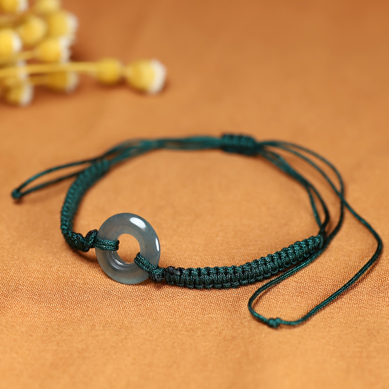 Minimalist Natural Stone Peace Ring Bracelet - Harmony Enhancing Adjustable Design for Mother's Day