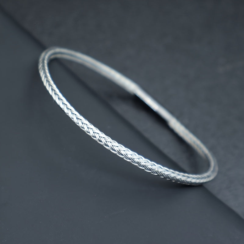 3mm Braided Stainless Steel Cable Bracelet - Minimalist Waterproof Design for Daily Protection & Energy Balance