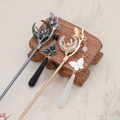 Butterfly Water Drop Hairpin - Ancient Style Tassel Accessory for Mind-Body-Spirit Balance