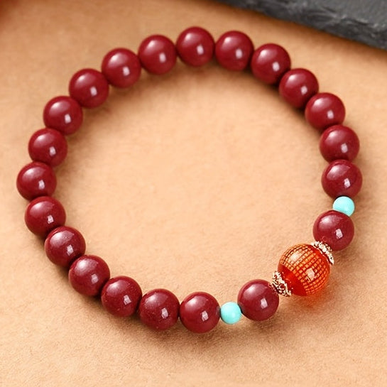 Cinnabar Heart Sutra Pendant Necklace - Energetic Protection & Prosperity Talisman for Daily Wear