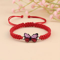 Butterfly Bracelet For Couples - Trendy Red Rope Adjustable Couple Bracelet for Love & Connection