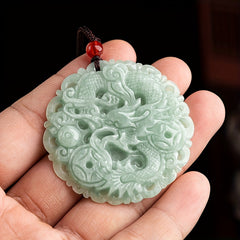 Natural Stone Dragon Pendant Necklace — Energetic Protection & Spiritual Harmony Unisex Accessory