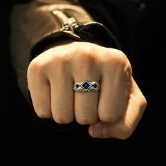 Trendy Lone Star Adjustable Ring – Vintage Copper & Blue Zircon Bohemian Jewelry for Protection & Style