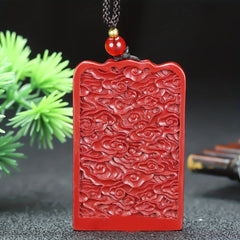 Sand Cinnabar Carp Jumping Over Dragon Gate Pendant for Prosperity & Protection, Unisex Spiritual Amulet