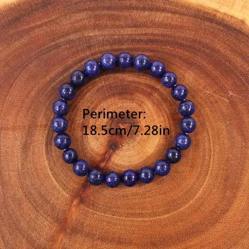 Vintage Elegant Blue Lapis Lazuli Beaded Bracelet - March Birthstone for Daily Wear & Mardi Gras