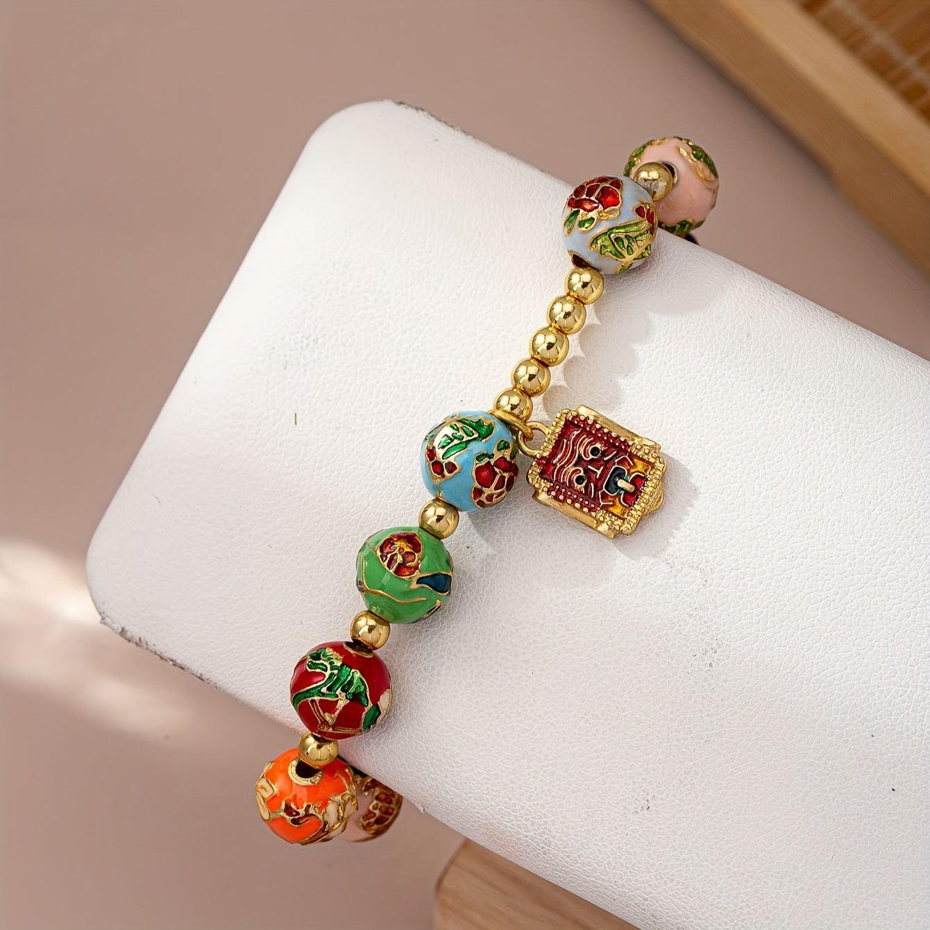 Elegant Vintage-Inspired Zodiac Flower Charm Bracelet - Stretchy Alloy for Daily & Party Wear