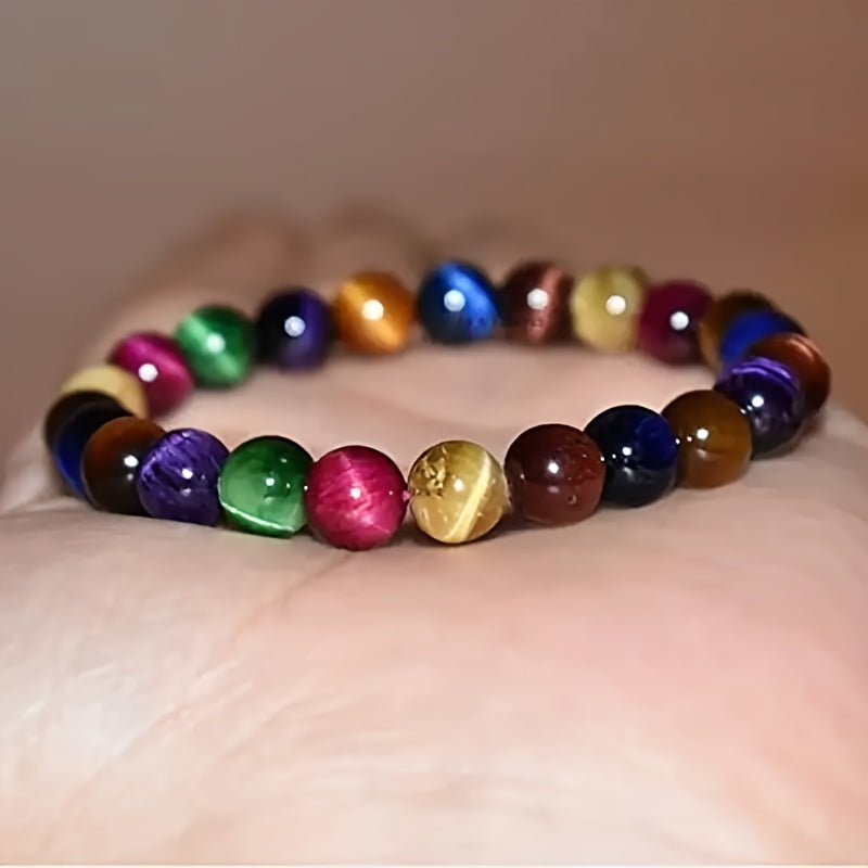 Luxurious Multicolor Tiger Eye Bracelet - Natural Stone Energy for Daily Wear & Gifting