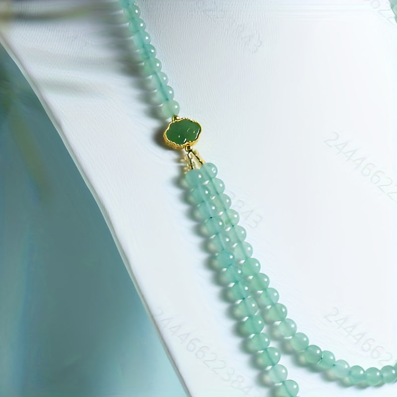 Natural Stone Beaded Necklace - Bohemian Harmony & Energy Balance for Daily Wear