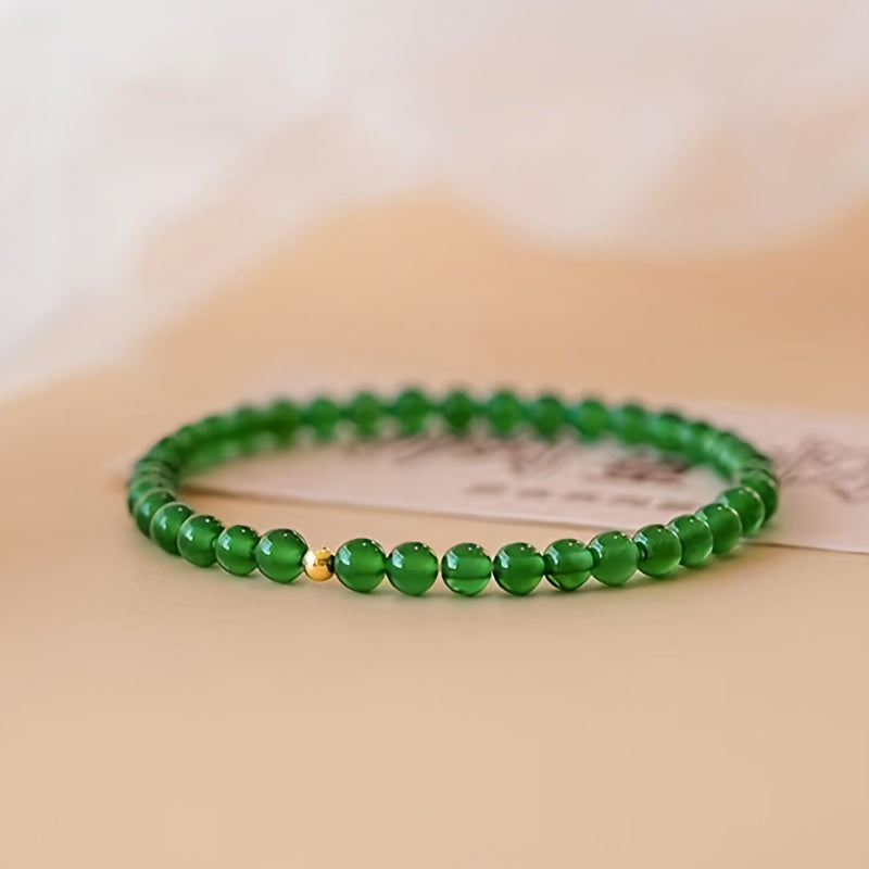 Elegant Green Crystal Bead Bracelet - Perfect Gift for Mother’s Day & Energy Balance