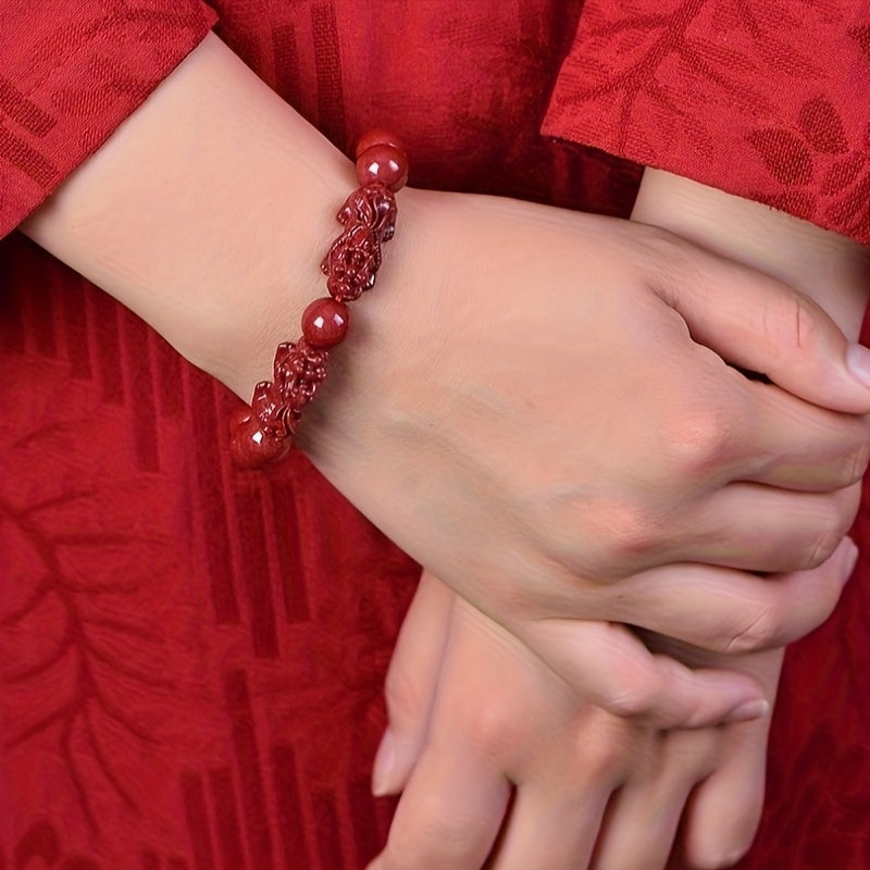 Purple Golden Emperor Cinnabar Pixiu Bracelet - Prosperity & Spiritual Protection