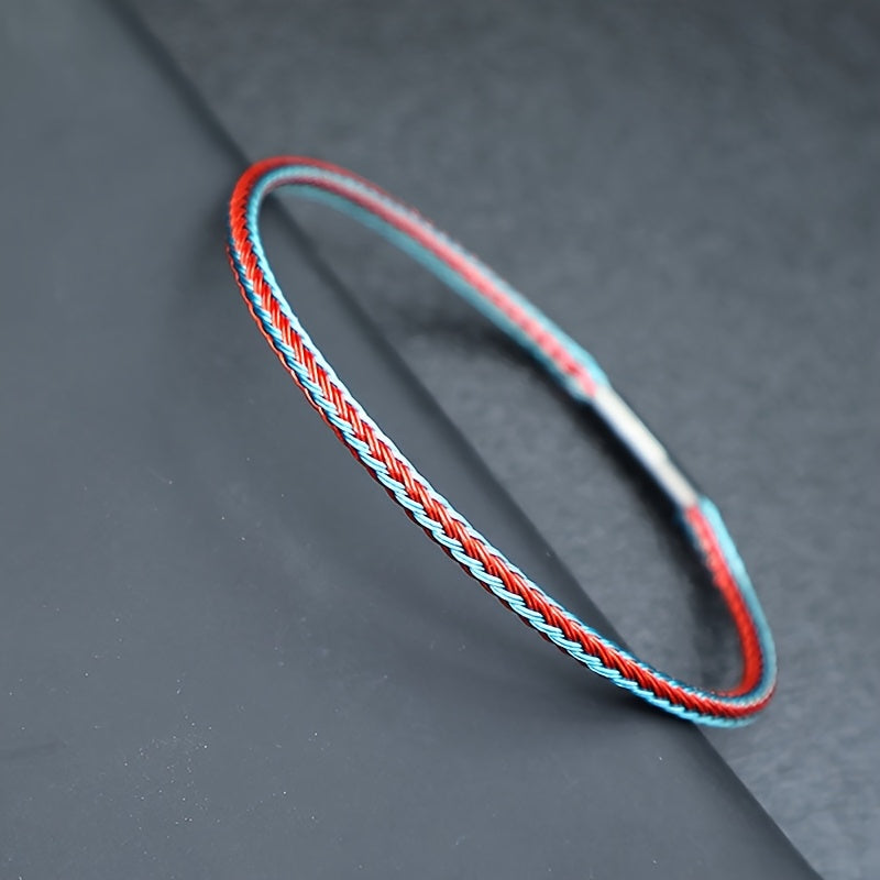3mm Braided Stainless Steel Cable Bracelet - Minimalist Waterproof Design for Daily Protection & Energy Balance