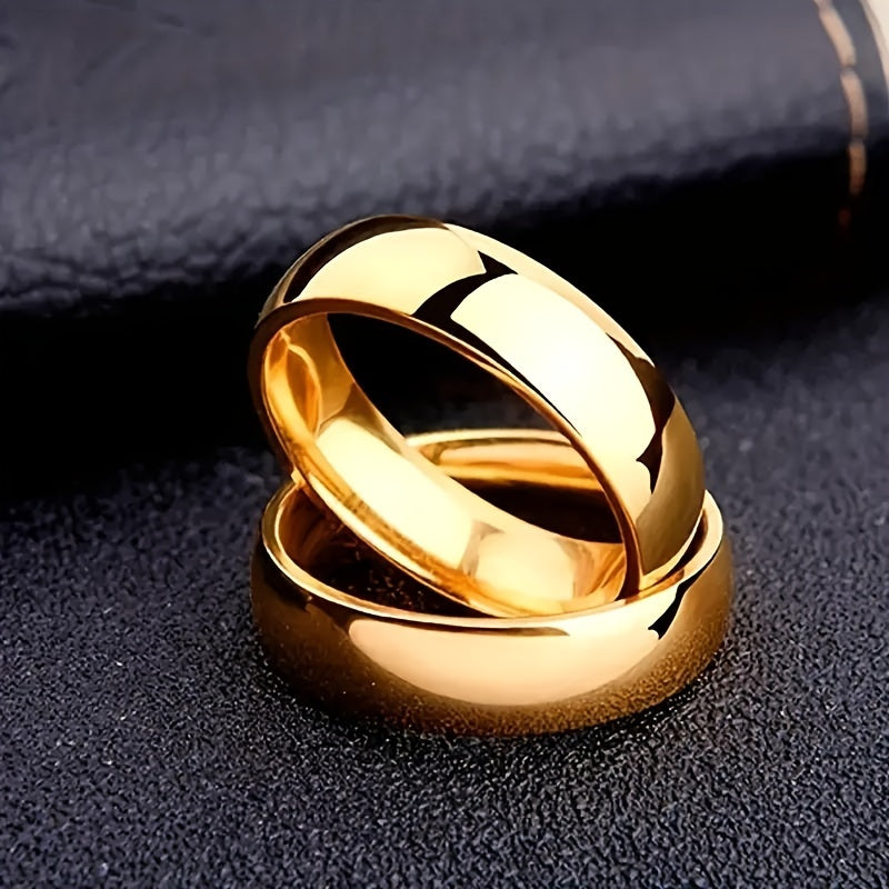 Minimalist Stainless Steel Couple Rings - Arc Design for Timeless Love & Connection