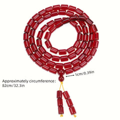 108 Beads Red Resin Necklace for Grounding, Spiritual Protection & Daily Wear