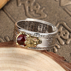 Auspicious Cloud Adjustable Ring - Bold Hip-Hop Style for Good Fortune