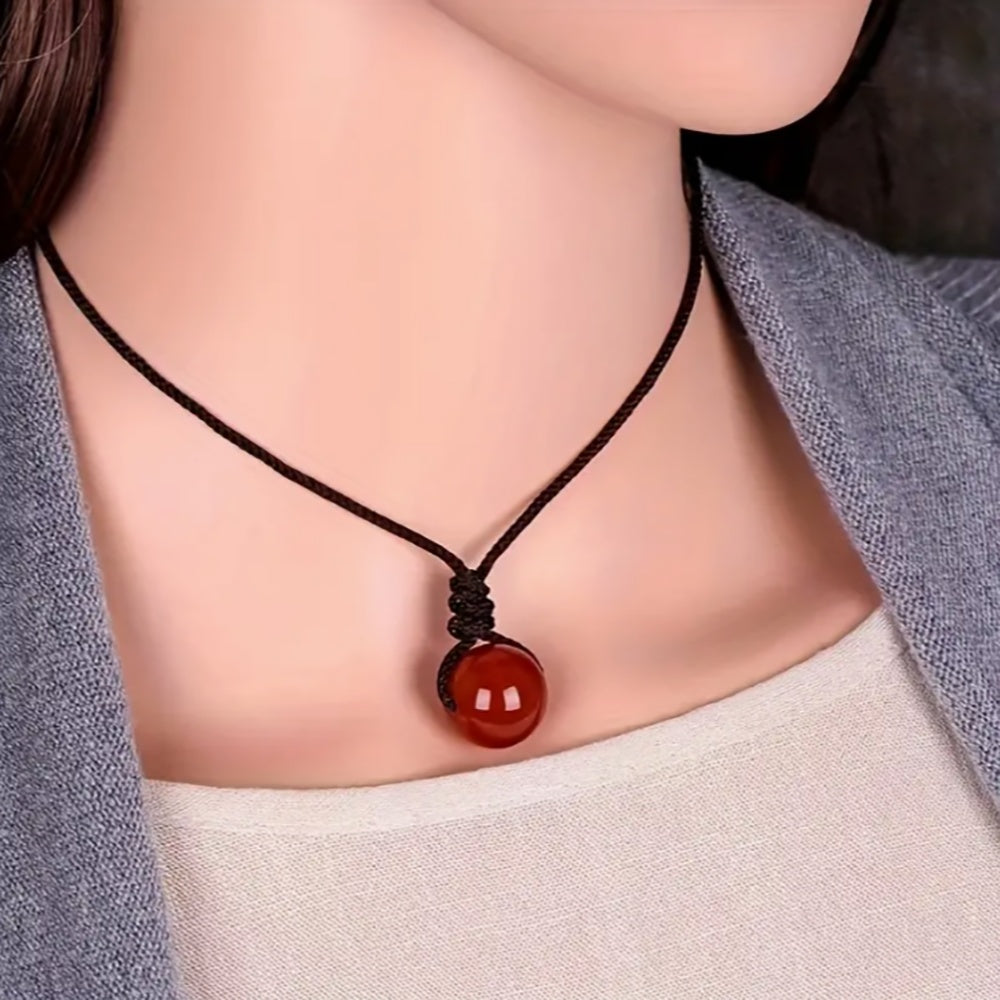 Bohemian Red Coral Pendant Necklace - Minimalist Elegant Unisex Jewelry for Daily Wear & Parties