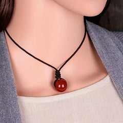 Bohemian Red Coral Pendant Necklace - Minimalist Elegant Unisex Jewelry for Daily Wear & Parties