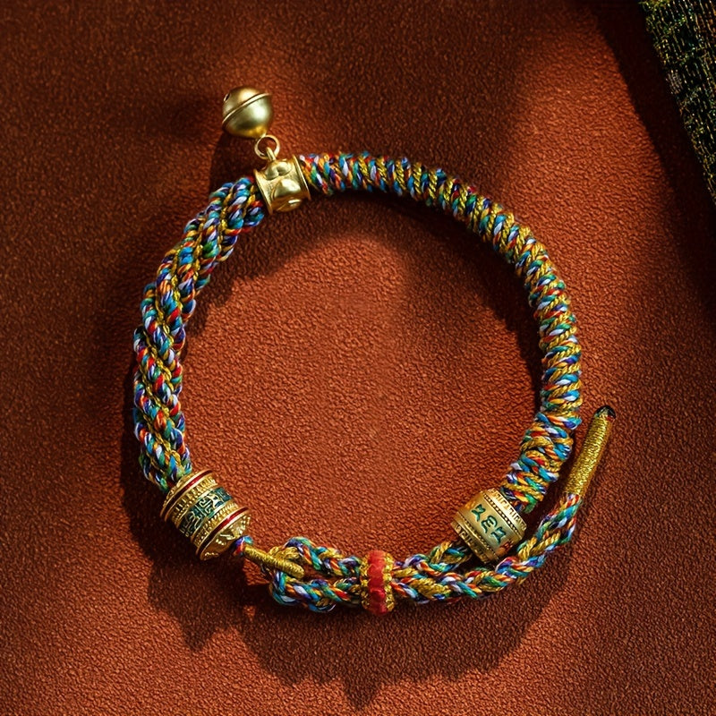 Tibetan Colorful Six-Word Mantra Bracelet — Spiritual Harmony & Luck Enhancing Jewelry