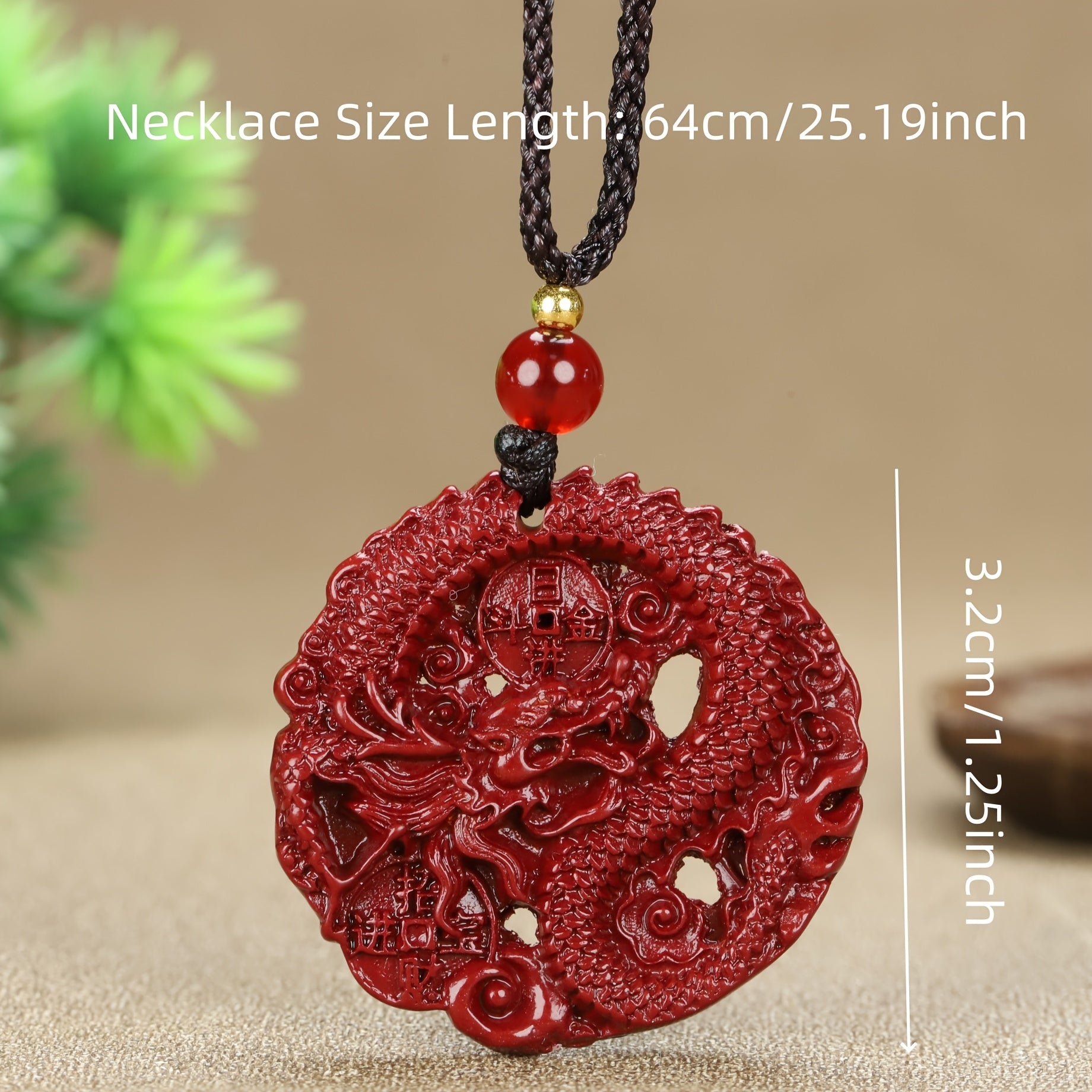 New Natural Cinnabar Zodiac Pendant - Purple Golden Dragon Prosperity Talisman for Women