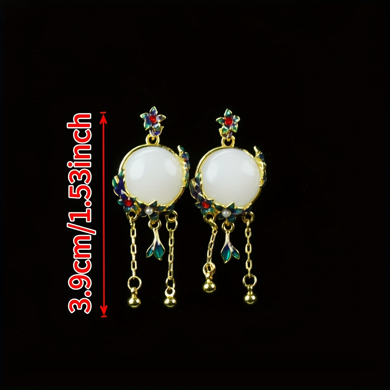 Green Stone & Gold Enamel Pendant Earrings — A Quiet Anchor for the Modern Seeker