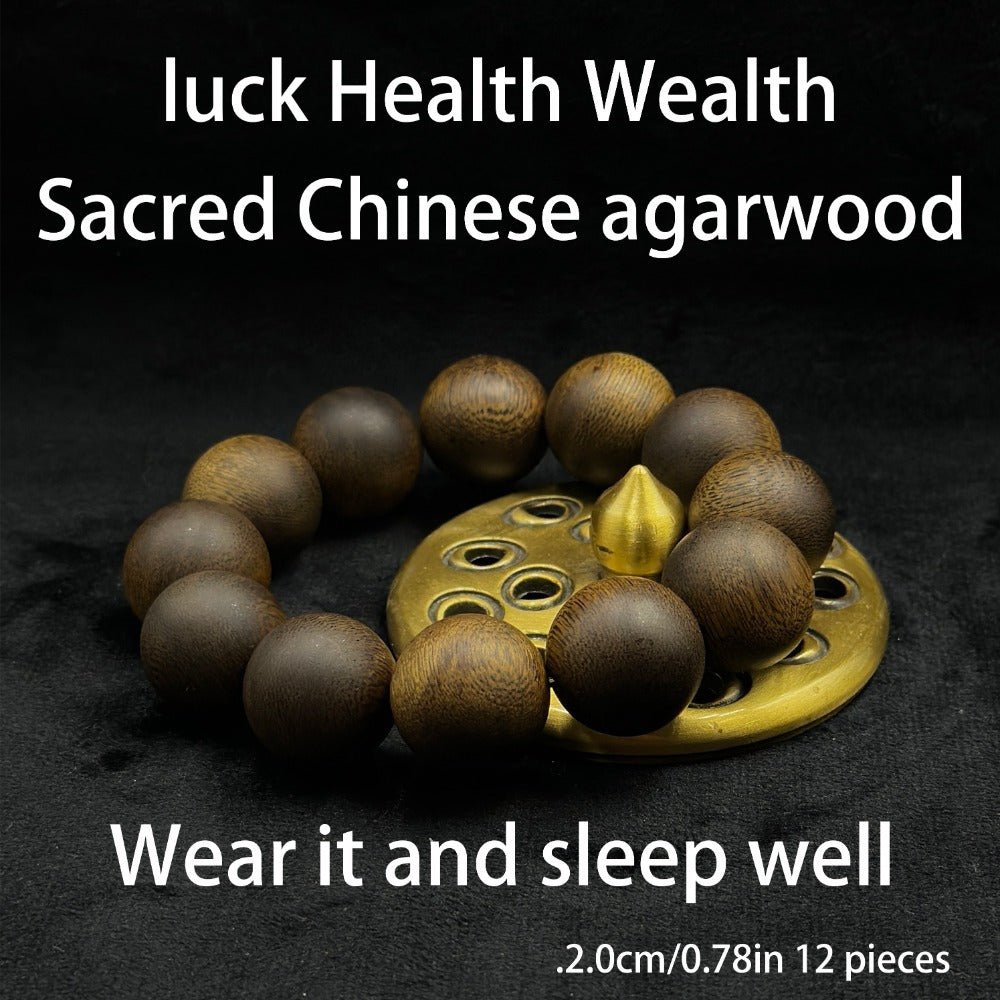 Sacred Agarwood Mala Beads for Spiritual Wealth & Harmonious Energy