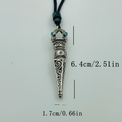 Retro Six-Character Mantra Vajra Pendant — Rotatable Spiritual Necklace for Protection, Energy Balance & Mind-Body Harmony