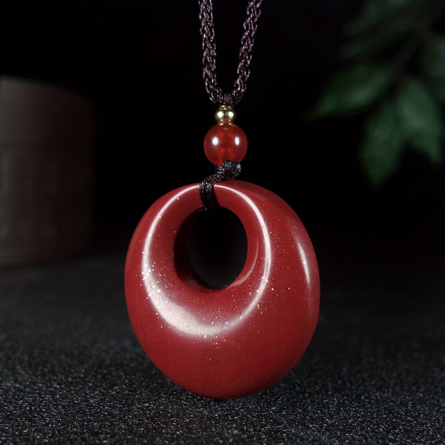 Natural Raw Stone Cinnabar Pendant Necklace - Spiritual Protection & Positive Energy for Men and Women