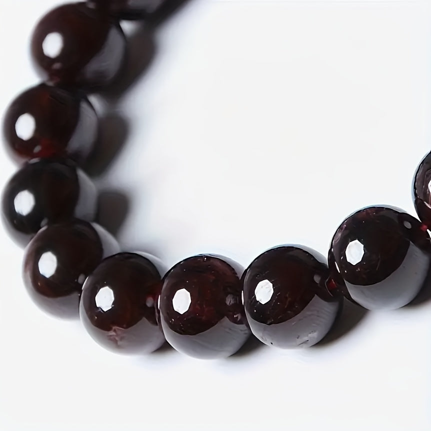 Natural Pomegranate Stone Bracelet 8-10mm Beads Teen Birthdays Holidays Energy Protection