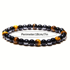 6mm Tiger Eye Bead Bracelet - Bohemian Style Energy for Yoga & Daily Wear