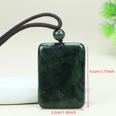 Faux Jade Pendant Necklace - Minimalist Design for Daily Wear & Spiritual Energy