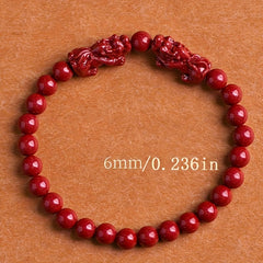 Purple Golden Emperor Cinnabar Pixiu Bracelet - Prosperity & Spiritual Protection