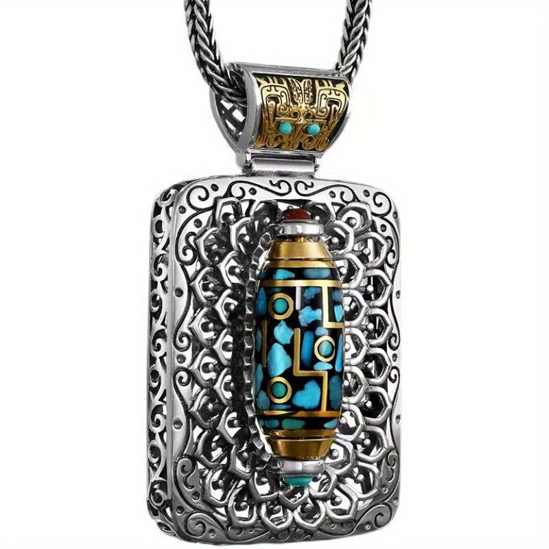 Men's Buddha Prayer Necklace with Nine Eyes Tassel - Spiritual Energy & Protection