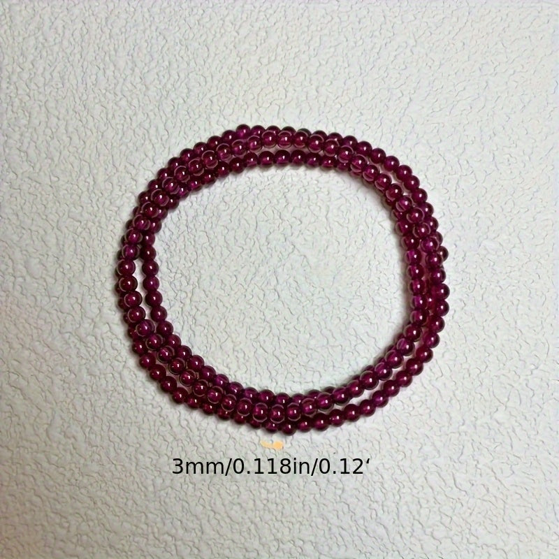 Elegant Natural Almandine Garnet Bracelet - Multi-Strand Design for January Birthstone Energy