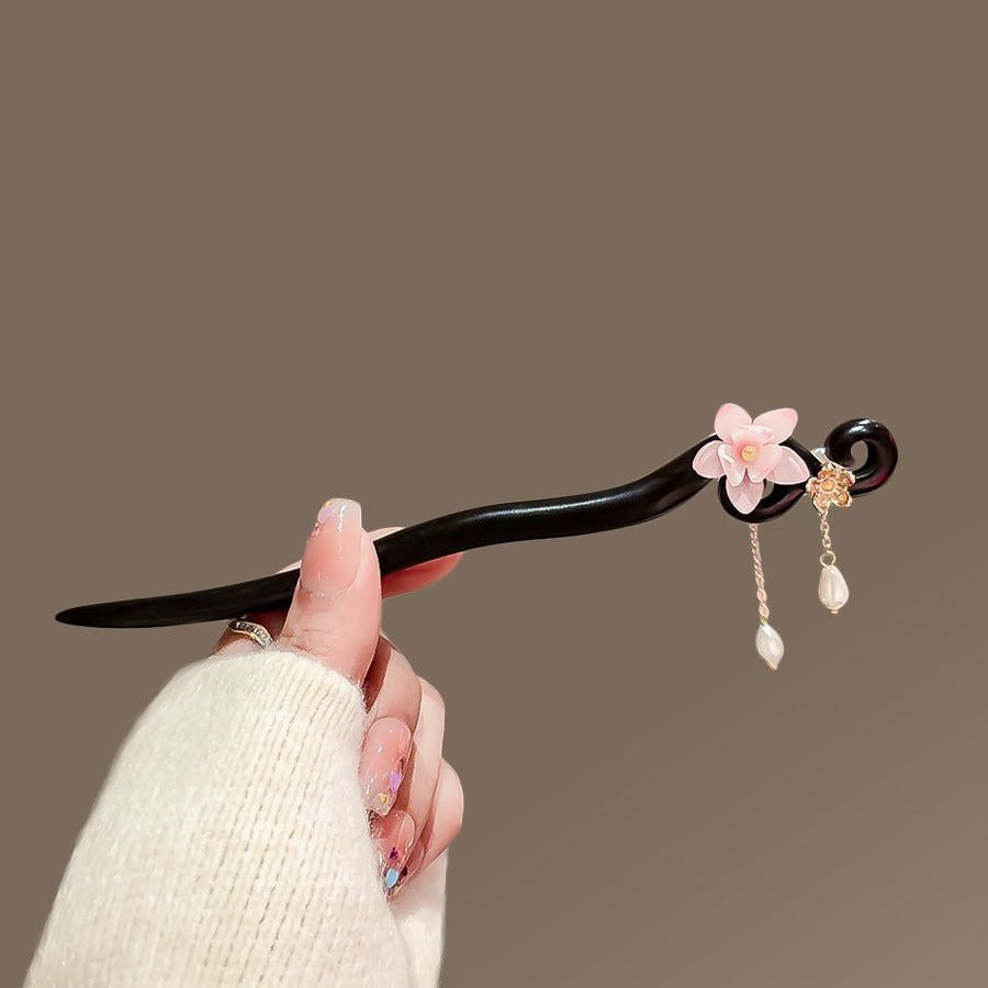 2pcs Romantic Cherry Blossom Hairpin Set - Feminine Ancient Style with Swaying Flow for Mindful Energy & Harmonious Elegance