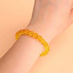 Natural Amber Beaded Bracelet for Her - Elegant Everyday Wear with Spiritual Energy