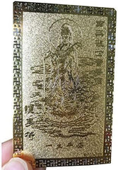 Guanyin Buddha Protection Amulet Card  Divine Blessings in Gold Carry the compassionate power of Guanyin