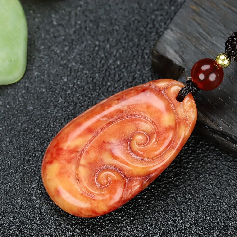 Elegant Natural Stone Swirl Pendant for Emotional Flow, Spiritual Growth, and Timeless Style