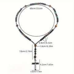 Natural Tiger Eye Cross Pendant - Spiritual Protection & Energy Healing