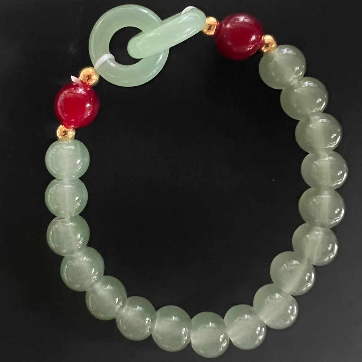 Elegant Green & White Beaded Bracelet - Harmony & Spiritual Energy